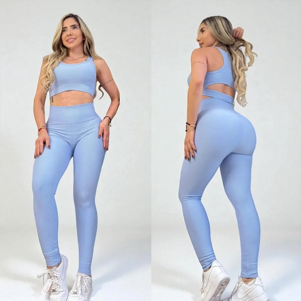 Conjunto Deportivo (Top con Abertura + Leggings Moldeadores)